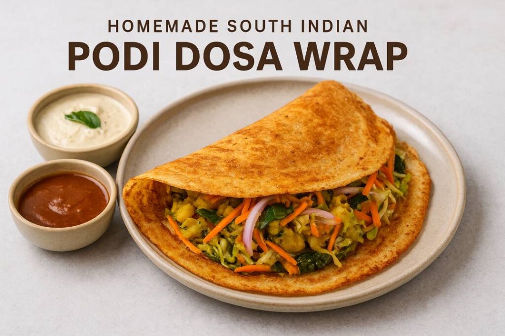 Homemade South Indian Podi Dosa Wrap Recipe