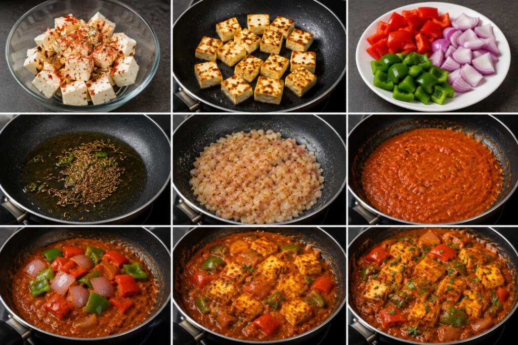 Homemade Kadai Paneer Recipe
